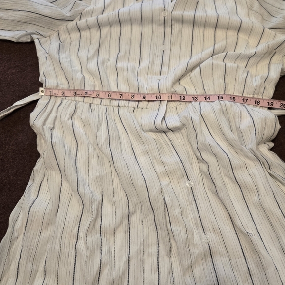 Lane Bryant Blouson Sleeved Striped Midi Shirt Dress In Size 18 - Picture 5 of 9